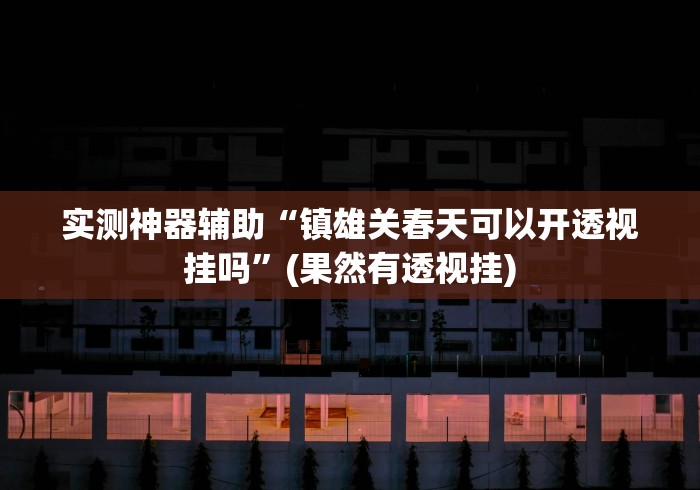 实测神器辅助“镇雄关春天可以开透视挂吗”(果然有透视挂)