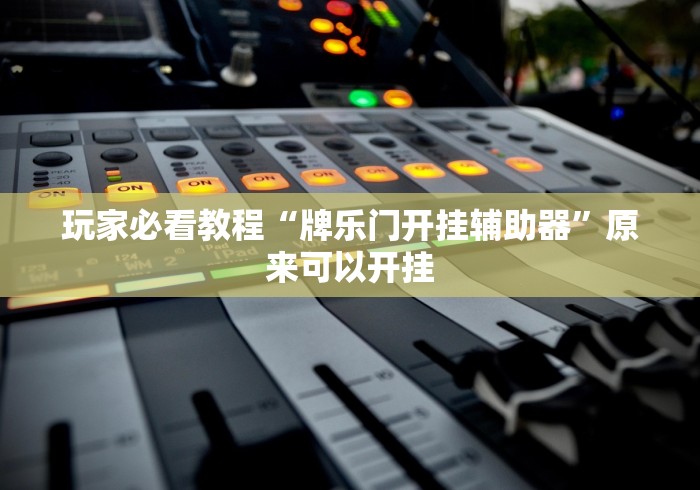 玩家必看教程“牌乐门开挂辅助器”原来可以开挂