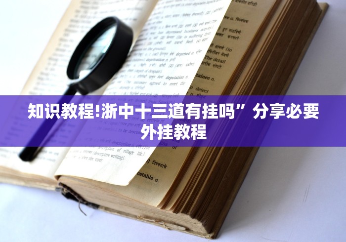 知识教程!浙中十三道有挂吗”分享必要外挂教程