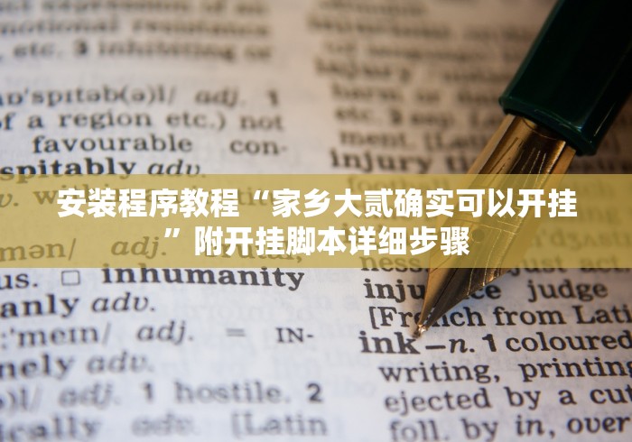安装程序教程“家乡大贰确实可以开挂	”附开挂脚本详细步骤