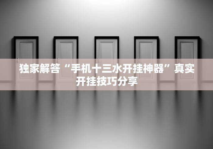 独家解答“手机十三水开挂神器”真实开挂技巧分享