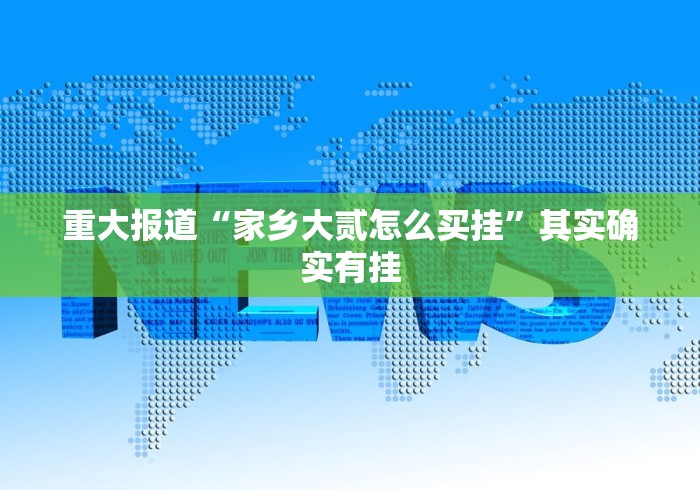 重大报道“家乡大贰怎么买挂”其实确实有挂