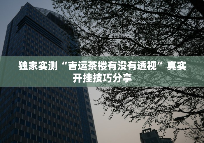 独家实测“吉运茶楼有没有透视”真实开挂技巧分享