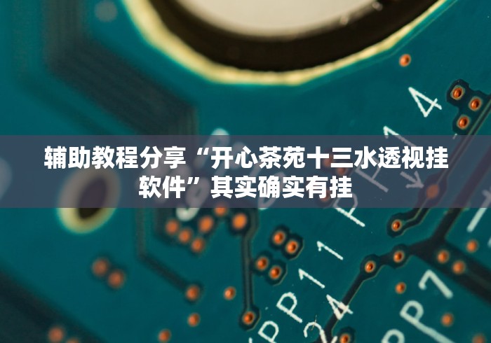 辅助教程分享“开心茶苑十三水透视挂软件”其实确实有挂