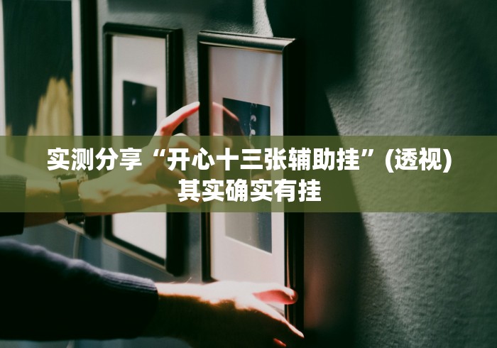 实测分享“开心十三张辅助挂”(透视)其实确实有挂