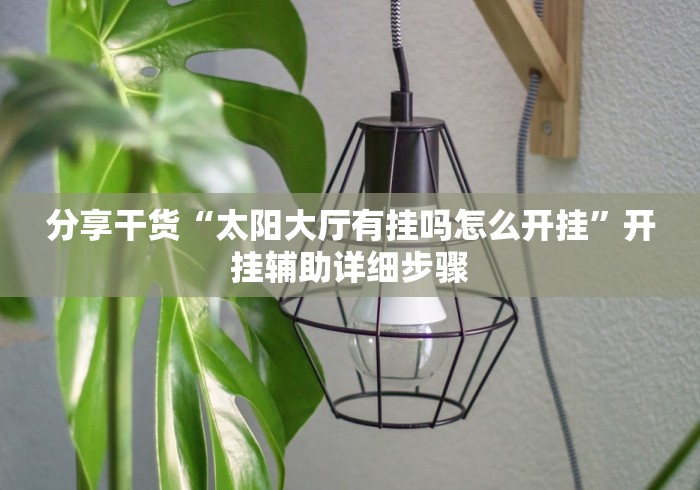 分享干货“太阳大厅有挂吗怎么开挂	”开挂辅助详细步骤