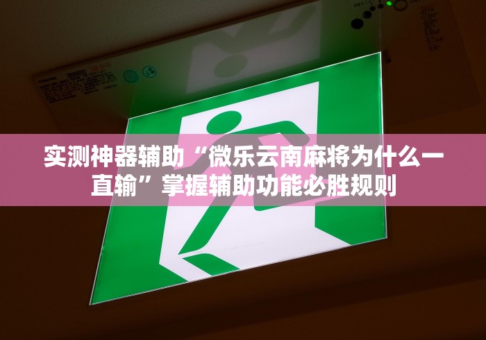 实测神器辅助“微乐云南麻将为什么一直输”掌握辅助功能必胜规则