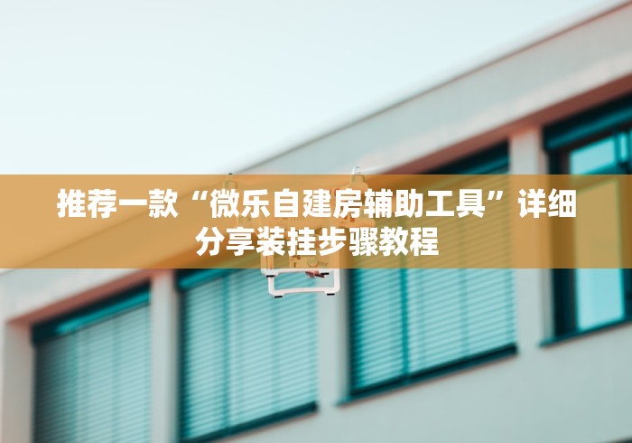 推荐一款“微乐自建房辅助工具”详细分享装挂步骤教程