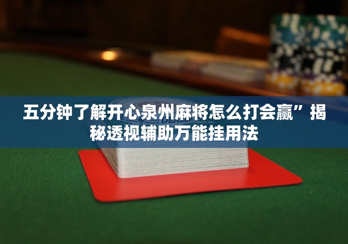五分钟了解开心泉州麻将怎么打会赢	”揭秘透视辅助万能挂用法