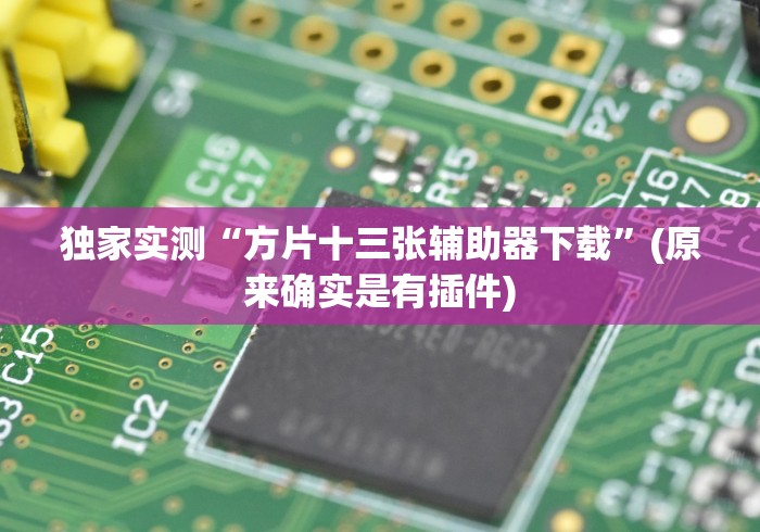 独家实测“方片十三张辅助器下载	”(原来确实是有插件)