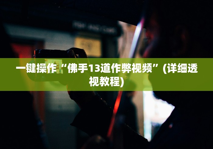 一键操作“佛手13道作弊视频	”(详细透视教程)