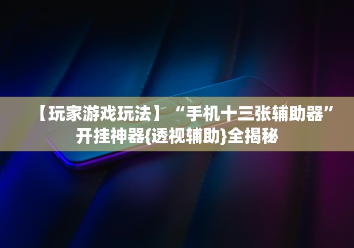 【玩家游戏玩法】“手机十三张辅助器”开挂神器{透视辅助}全揭秘