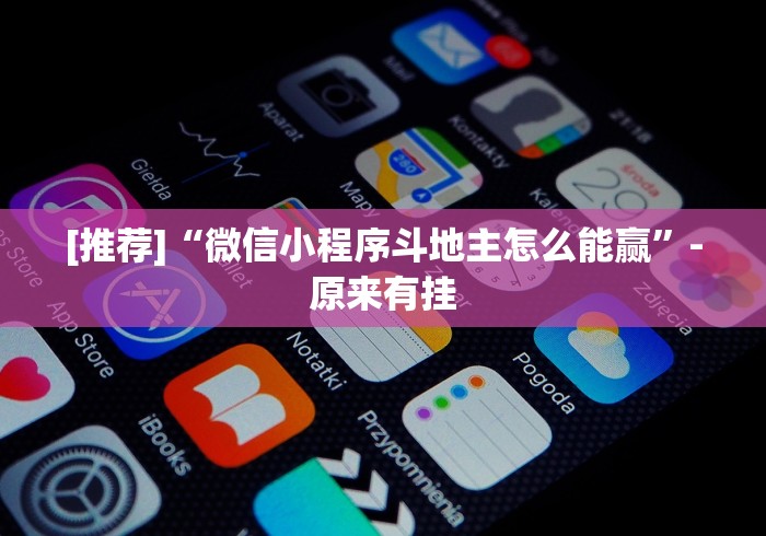 [推荐]“微信小程序斗地主怎么能赢”-原来有挂