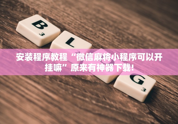 安装程序教程“微信麻将小程序可以开挂嘛”原来有神器下载!