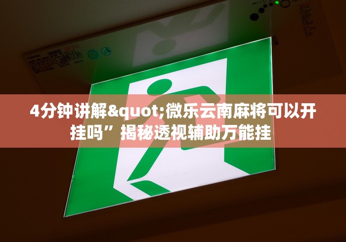4分钟讲解"微乐云南麻将可以开挂吗	”揭秘透视辅助万能挂 