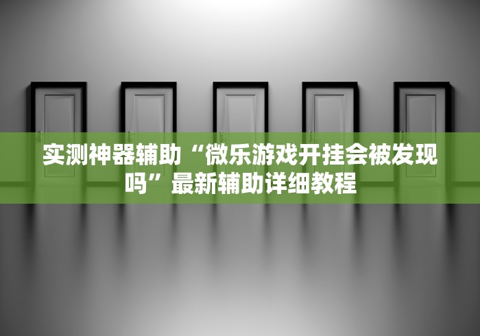 实测神器辅助“微乐游戏开挂会被发现吗	”最新辅助详细教程