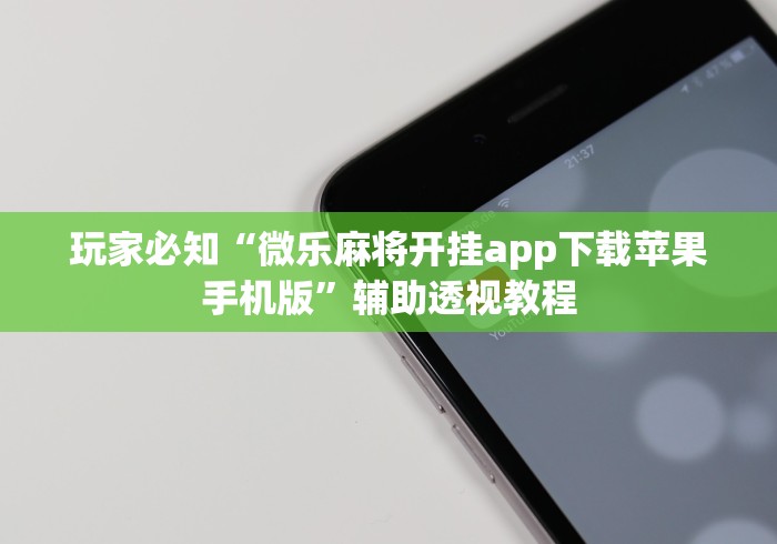 玩家必知“微乐麻将开挂app下载苹果手机版”辅助透视教程