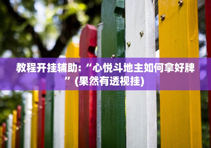 教程开挂辅助:“心悦斗地主如何拿好牌”(果然有透视挂) 