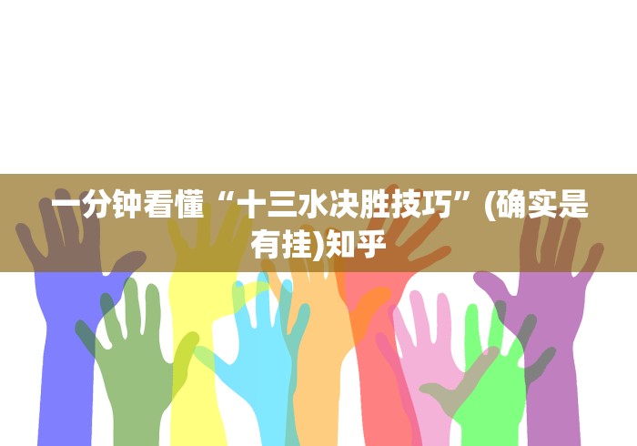 一分钟看懂“十三水决胜技巧”(确实是有挂)知乎