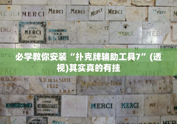 必学教你安装“扑克牌辅助工具7”(透视)其实真的有挂