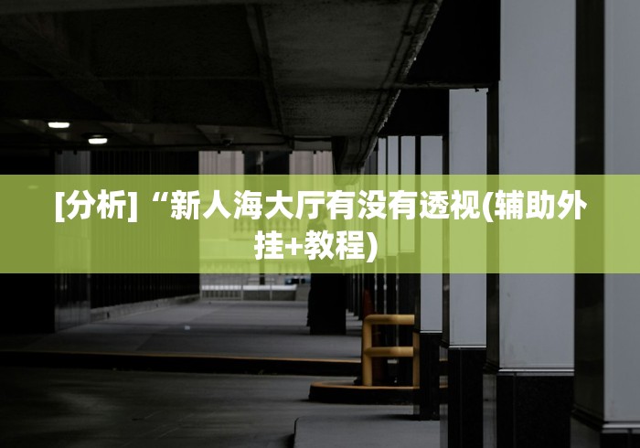 [分析]“新人海大厅有没有透视(辅助外挂+教程) 