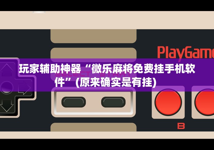 玩家辅助神器“微乐麻将免费挂手机软件”(原来确实是有挂) 