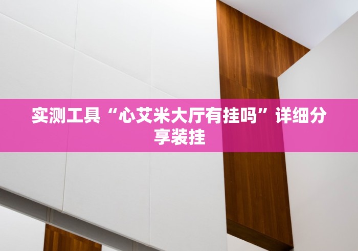 实测工具“心艾米大厅有挂吗”详细分享装挂