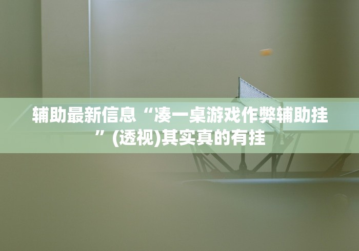 辅助最新信息“凑一桌游戏作弊辅助挂	”(透视)其实真的有挂