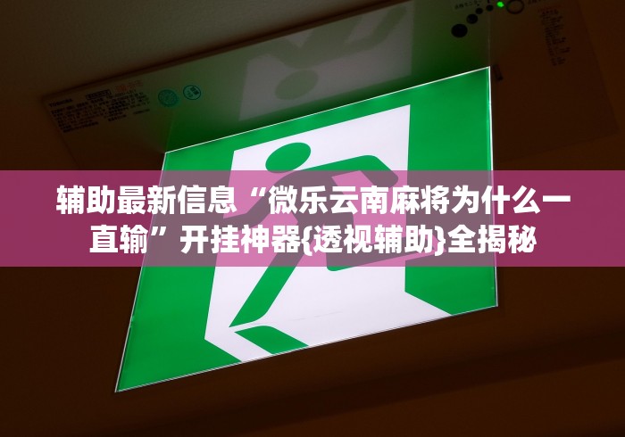 辅助最新信息“微乐云南麻将为什么一直输”开挂神器{透视辅助}全揭秘