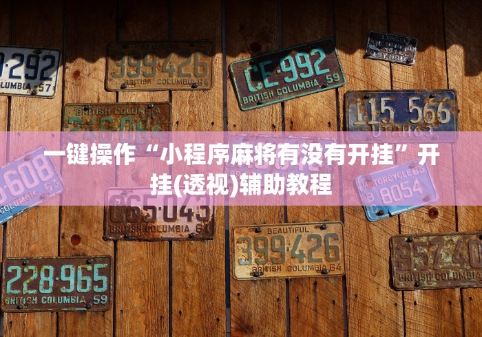 一键操作“小程序麻将有没有开挂”开挂(透视)辅助教程