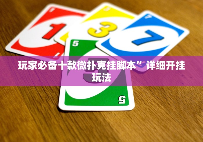 玩家必备十款微扑克挂脚本”详细开挂玩法