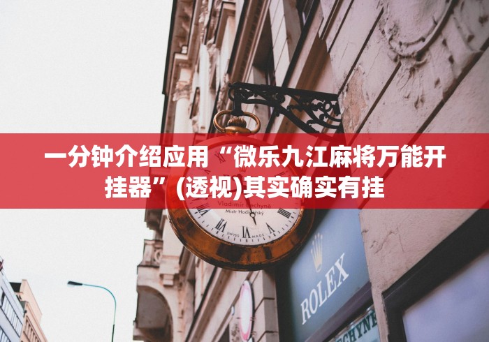 一分钟介绍应用“微乐九江麻将万能开挂器”(透视)其实确实有挂