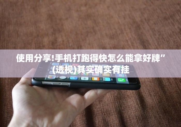 使用分享!手机打跑得快怎么能拿好牌”(透视)其实确实有挂