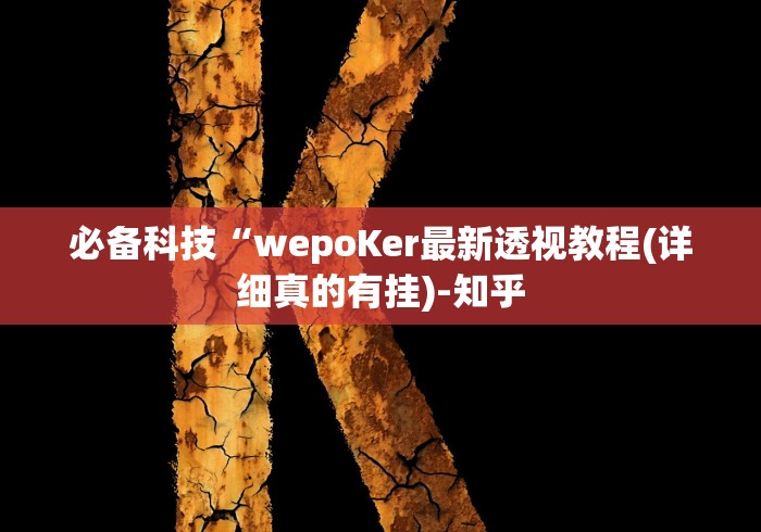 必备科技“wepoKer最新透视教程(详细真的有挂)-知乎