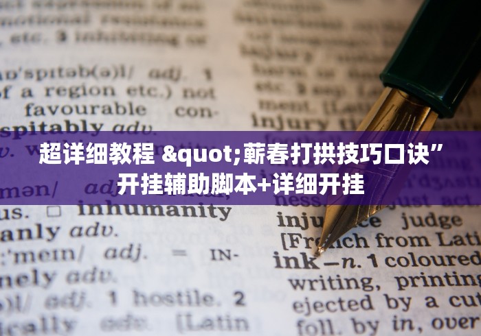 超详细教程 "蕲春打拱技巧口诀”开挂辅助脚本+详细开挂