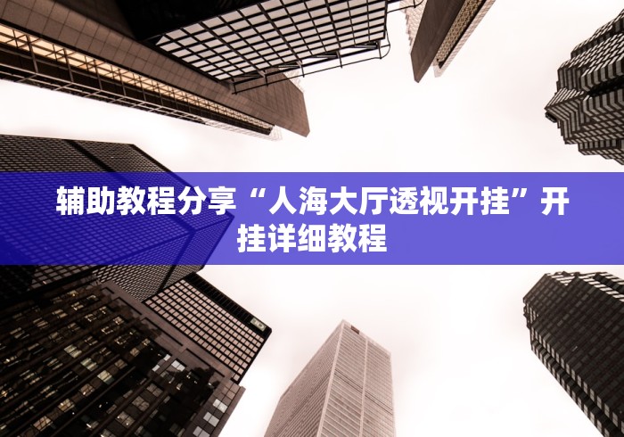 辅助教程分享“人海大厅透视开挂”开挂详细教程