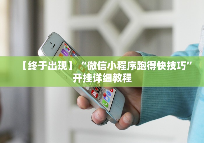 【终于出现】“微信小程序跑得快技巧	”开挂详细教程