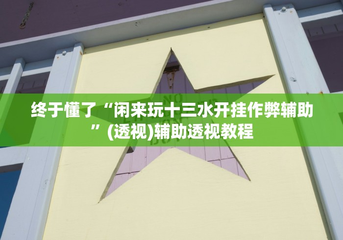 终于懂了“闲来玩十三水开挂作弊辅助”(透视)辅助透视教程