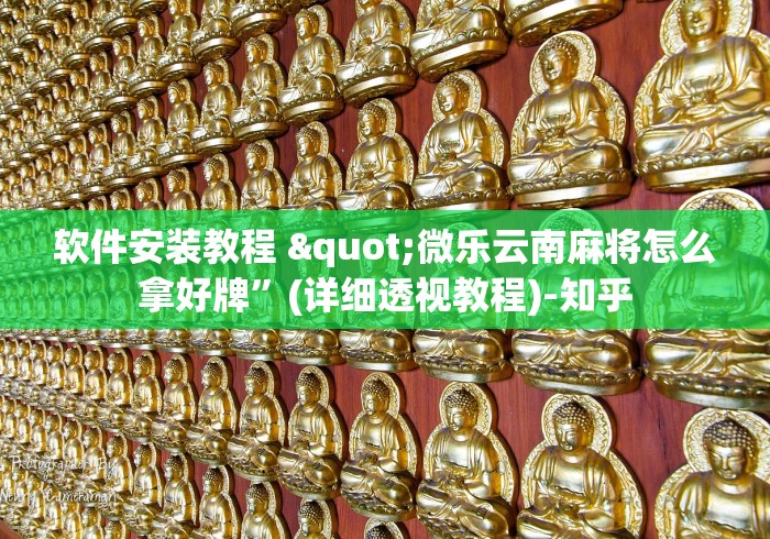 软件安装教程 "微乐云南麻将怎么拿好牌”(详细透视教程)-知乎