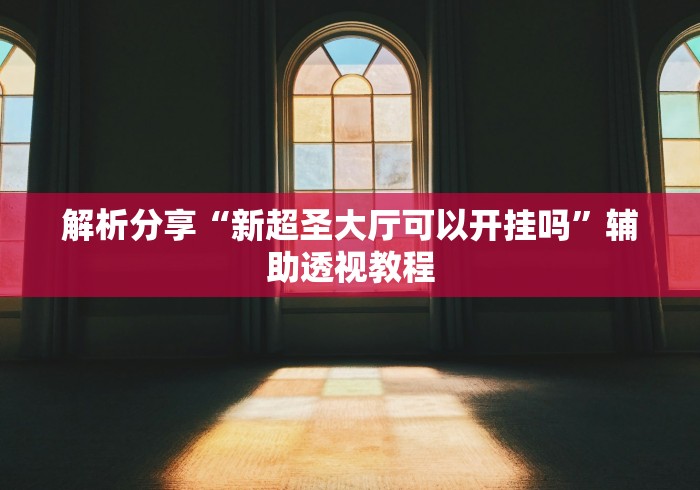 解析分享“新超圣大厅可以开挂吗”辅助透视教程