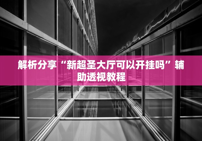 解析分享“新超圣大厅可以开挂吗	”辅助透视教程