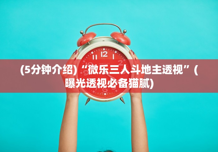 (5分钟介绍)“微乐三人斗地主透视”(曝光透视必备猫腻)